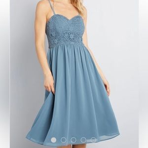 NWT Modcloth Exceptional Attire A-Line Dress in blue, size 6
